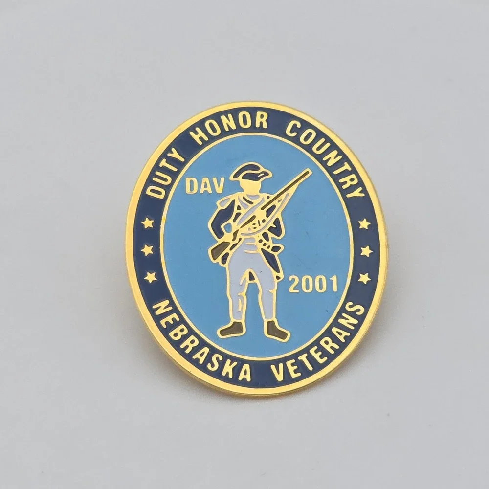 Vtg 2001 NEBRASKA VETERANS Lapel Pin Duty Honor Country Enamel DAV Disabled Vets